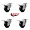Service Caster 3.5 Inch Phenolic Swivel Top Plate Caster Set with Total Lock Brake SCC SCC-TTL20S3514-PHS-4 - alternate 3